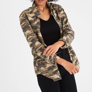 American Eagle OVERSIZED CAMO SHIRT JACKET